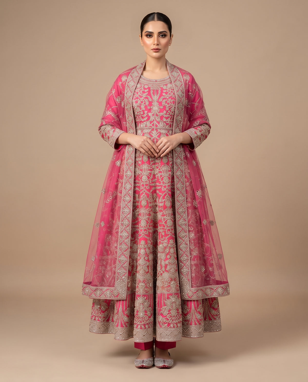Rose Pink Embellished Maxi