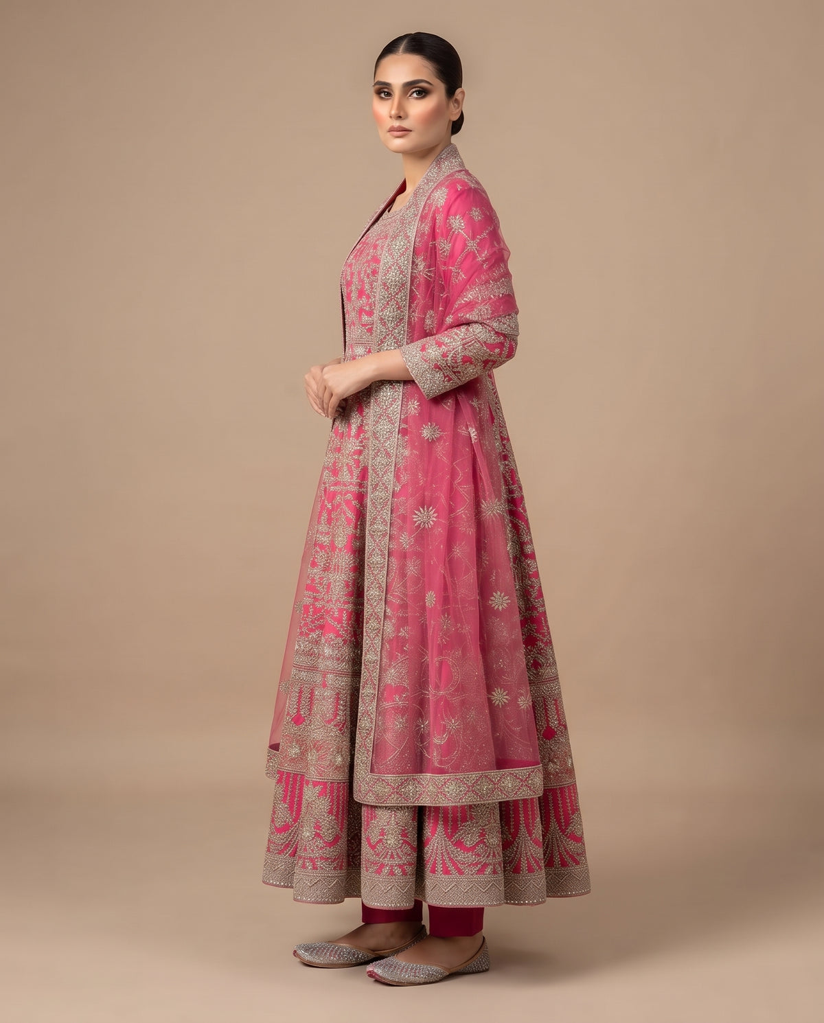 Rose Pink Embellished Maxi