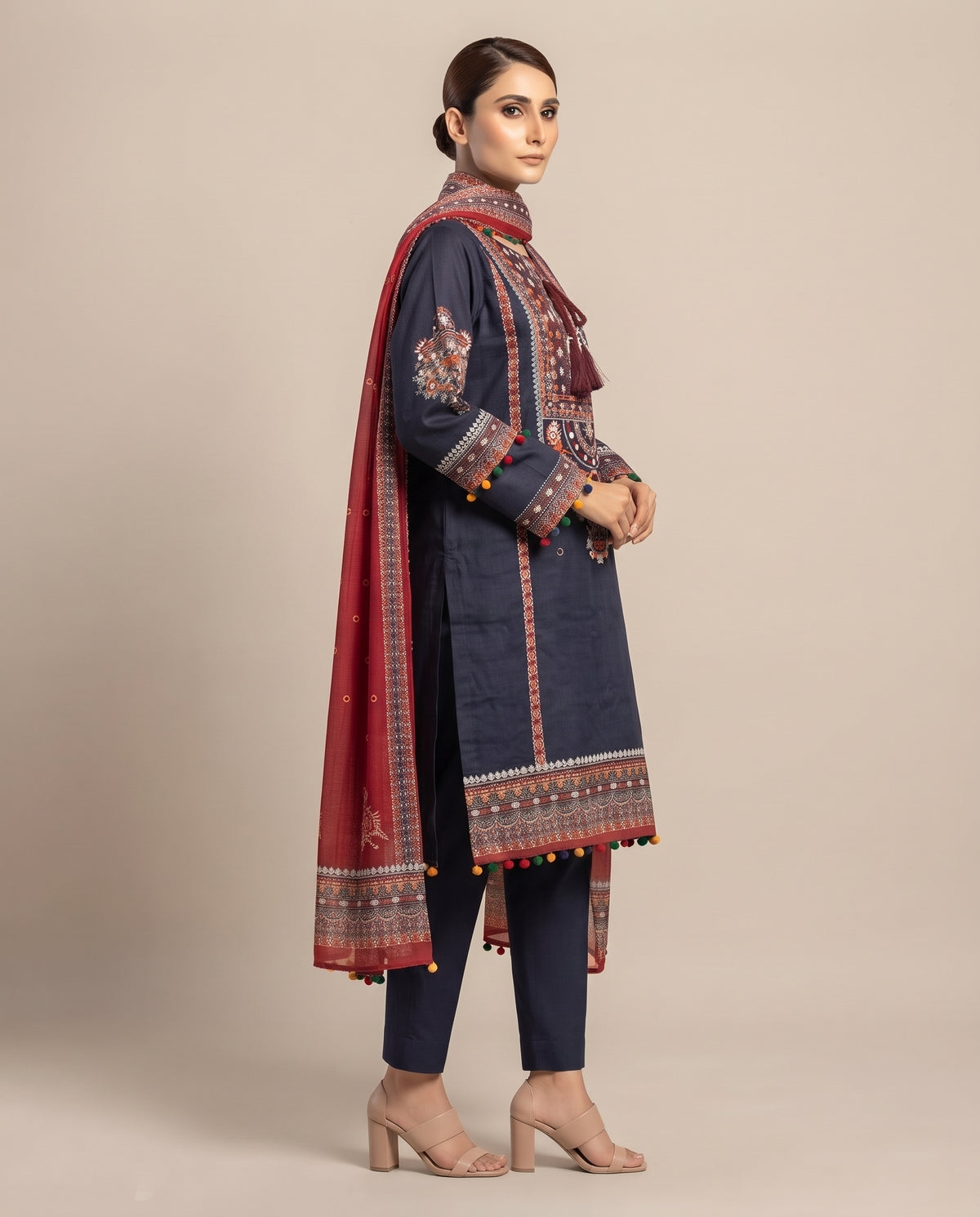 Midnight Blue Embroidered 3-Piece