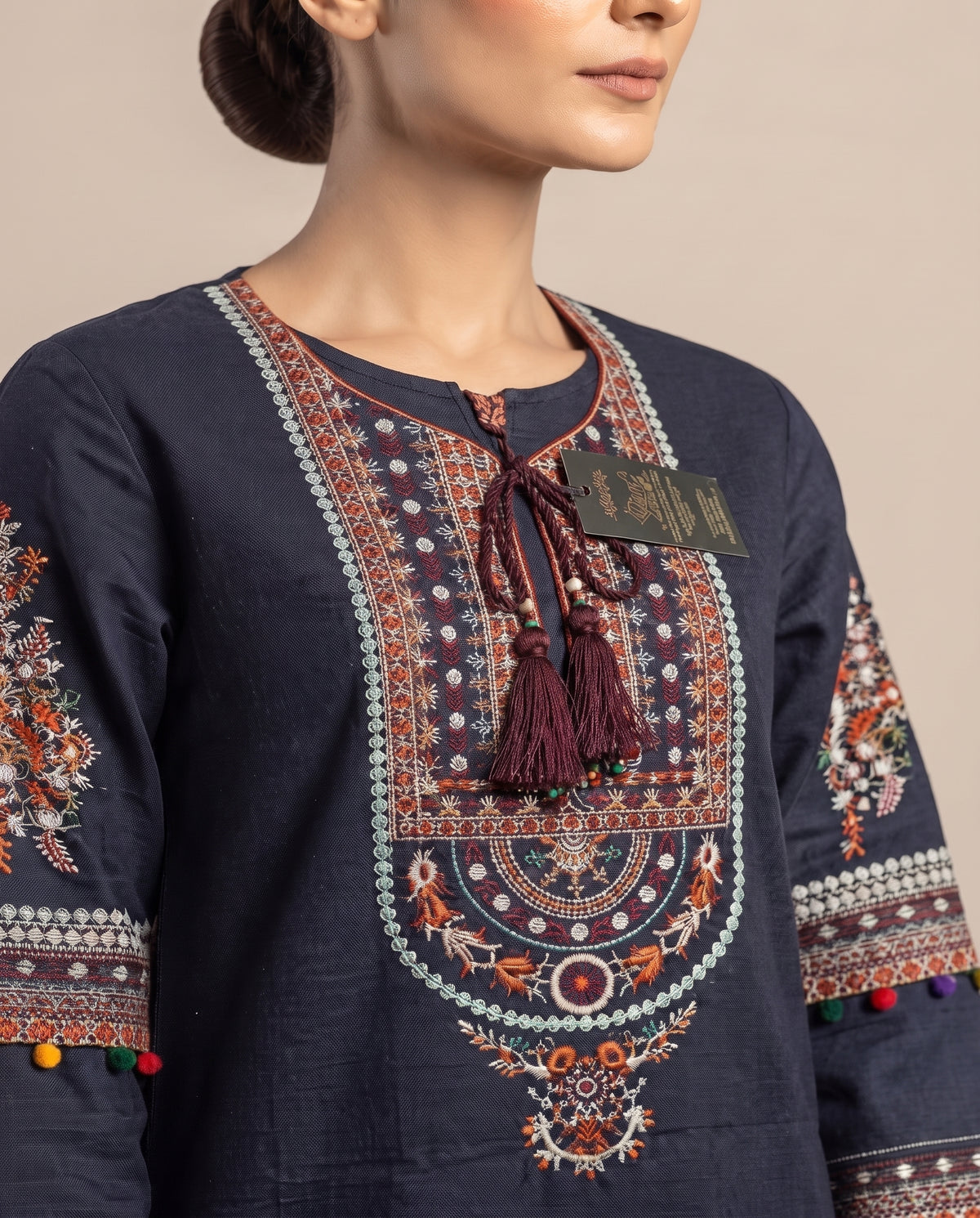 Midnight Blue Embroidered 3-Piece